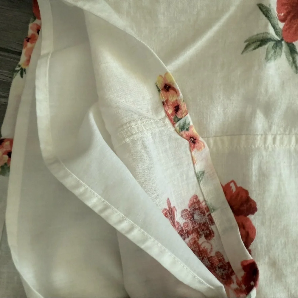 Forever 21|Women's White Linen Floral Shorts in high waisted•••NWT, Large - Picture 7 of 14